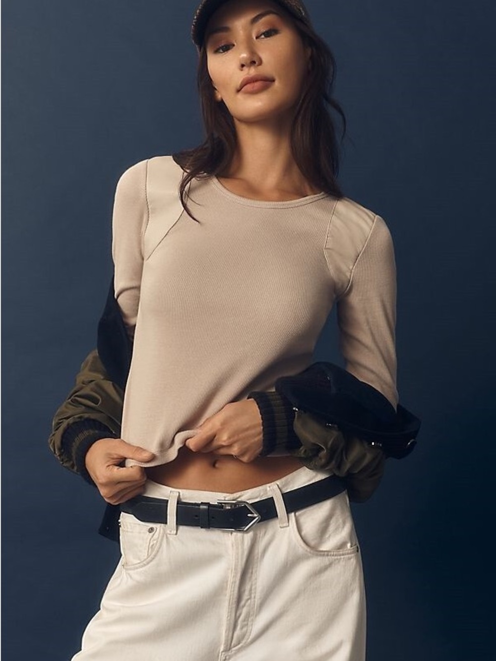 Maeve by Anthropologie Faux Leather-Inset Pullover Top Size 1X NEW - Picture 3 of 9